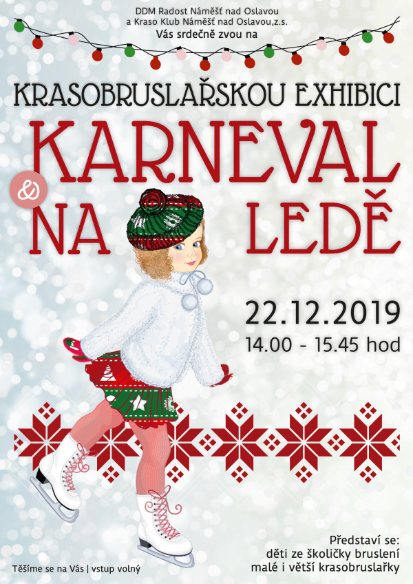 Karneval na ledě 21.12.2019 + veřejné bruslení - vstup zdarma