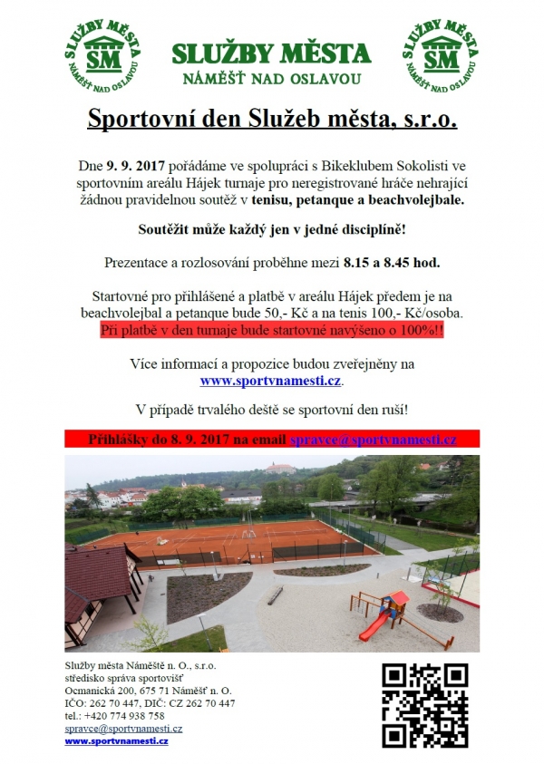 Sportovní den Služeb města Náměště n. O. 9. 9. 2017