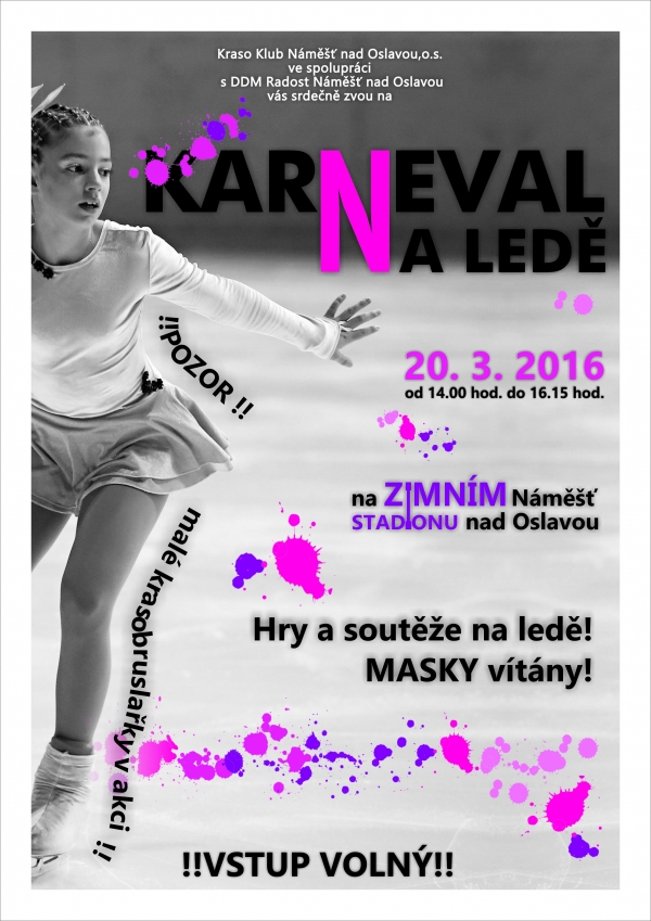 Veřejné bruslení+karneval+krasoexhibice 20.3.2016